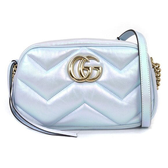 Gucci Light Blue GG Marmont Small Camera Bag 447632.520981 NQ00845 - Picture 1 of 9